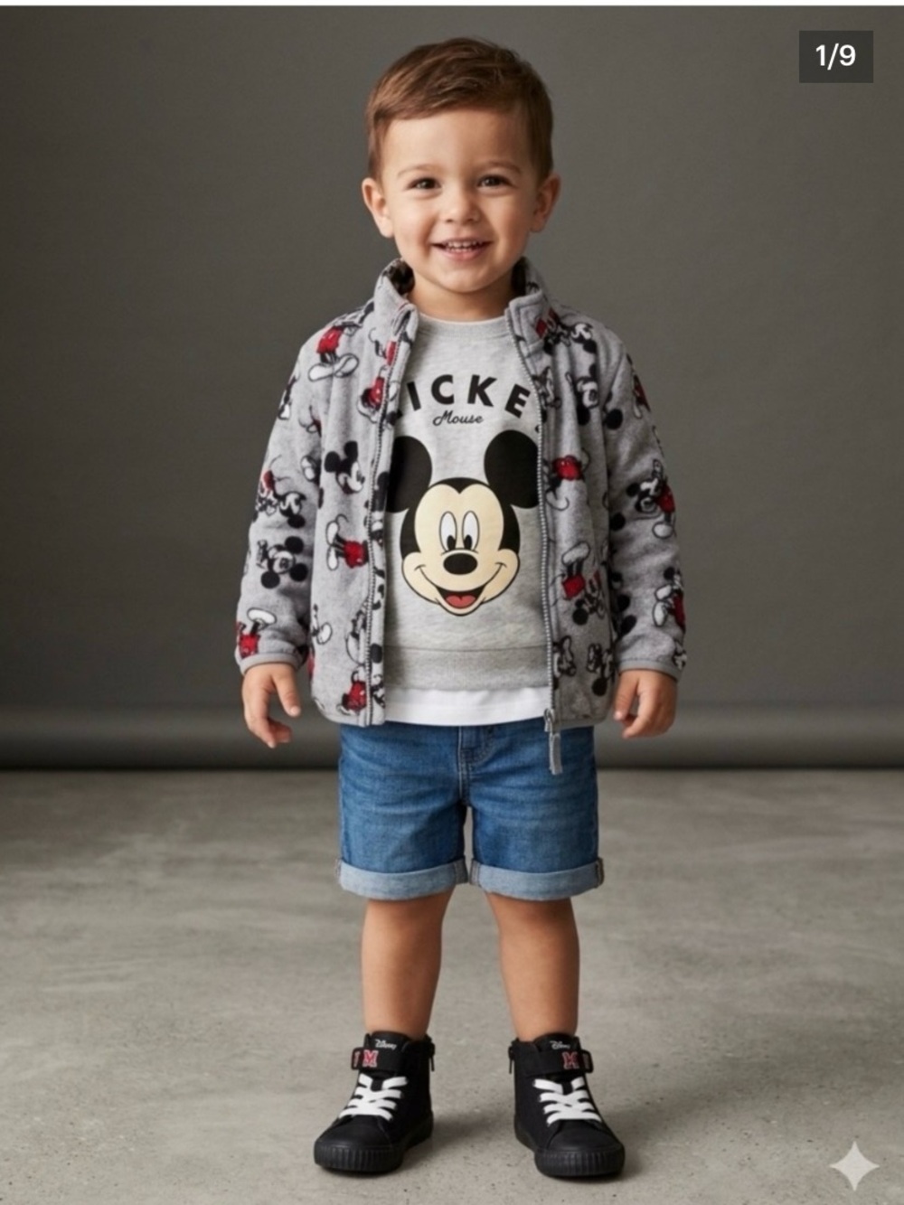 EUC H&M Kids Disney Mickey Mouse Fleece Shell Jacket (Size 2-3 Yrs) EUC